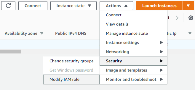 Attach IAM role to EC2 instance